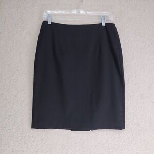 Banana Republic Skirt Womens 4 Black Pencil Career Work Stretch Lined Back Vent